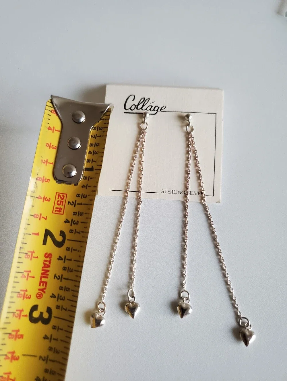 Sterling Silver Heart Dangle Earrings
